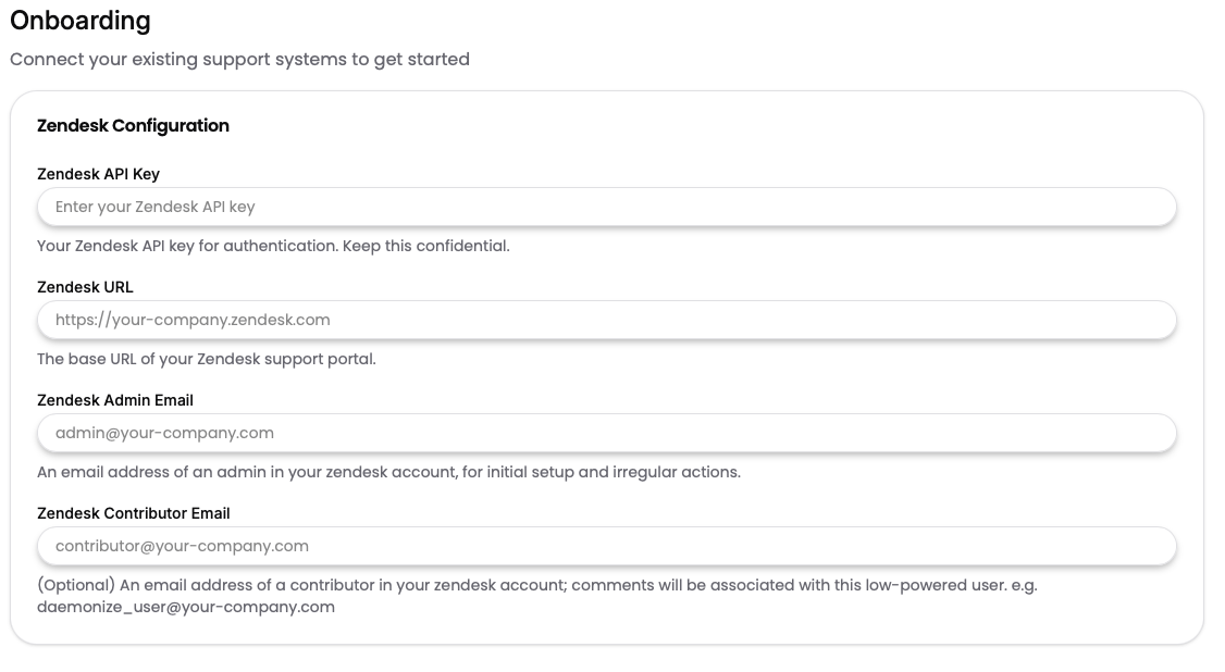 Zendesk setup