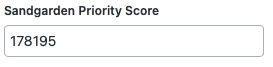 Sandgarden priority score